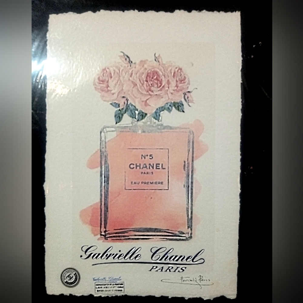 Gabrielle Chanel Paris, CHANEL No.5 Bottle & Roses AP. signed Fairchild Paris